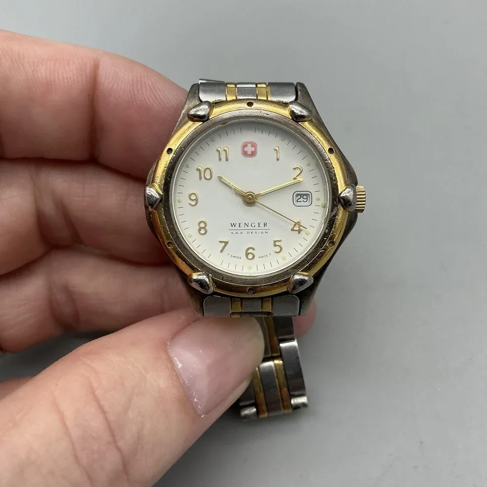 Wenger S.A.K. Design Womens Watch 29mm Two Tone Date Swiss New Battery 6